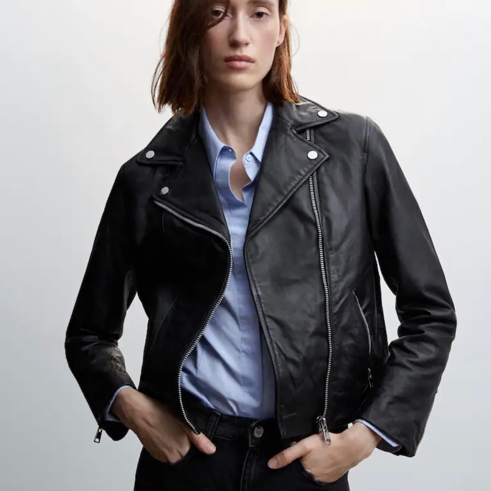 Mango Leather biker jacket